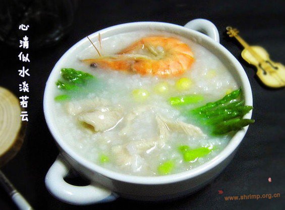 芦笋滑鸡粥的做法