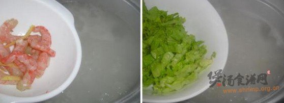 北极虾瘦肉粥的做法