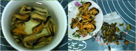 蛋清茼蒿淡菜汤的做法