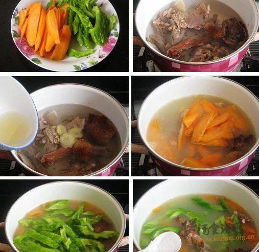 苦瓜炖烤鸭架子的做法