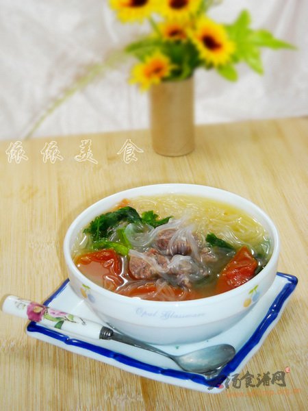 番茄牛肉粉丝汤的做法