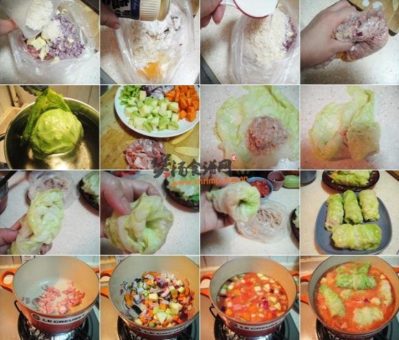 圆白菜肉卷的做法