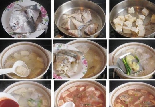 红腐乳鲳鱼豆腐煲的做法