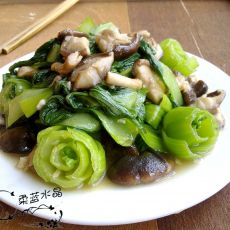 花样香菇炒油菜的做法 花样香菇炒油菜的做法