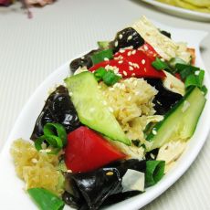 双耳时蔬拌腐竹的做法 双耳时蔬拌腐竹的做法