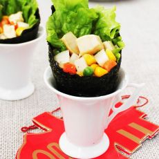 紫菜鲜贝手卷的做法 紫菜鲜贝手卷的做法
