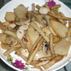 辣酱炒杂菌的做法