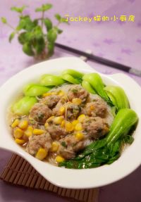 玉米肉丸汤米粉的做法