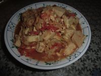 洋白菜炒豆腐的做法