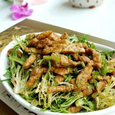酱肉丝拌苦菊的做法