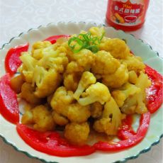 咖哩腊肉炒菜花的做法 咖哩腊肉炒菜花的做法