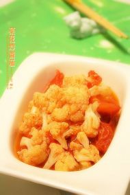 菜花炒番茄的做法
