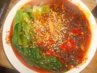 麻辣油菜蕨根粉的做法