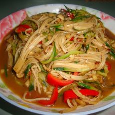金针菇炒黄瓜的做法