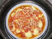 番茄肉沫蒸日本豆腐的做法