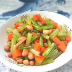 花生胡萝卜拌芹菜的做法 花生胡萝卜拌芹菜的做法