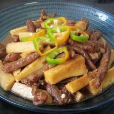 杏鲍菇炒五香牛肉条的做法 杏鲍菇炒五香牛肉条的做法