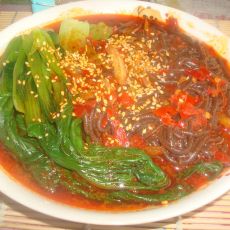 麻辣油菜蕨根粉的做法 麻辣油菜蕨根粉的做法