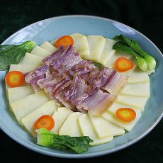 土豆片蒸咸肉的做法