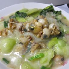 鲜贝扒油菜的做法