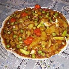 茄片烩豌豆的做法 茄片烩豌豆的做法