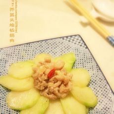 芥蓝头烩板筋肉的做法 芥蓝头烩板筋肉的做法