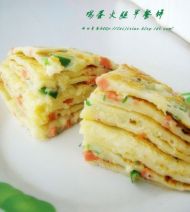 鸡蛋火腿早餐饼的做法