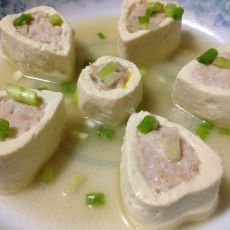 豆腐酿鸡肉—樱花胜雪的做法 豆腐酿鸡肉—樱花胜雪的做法