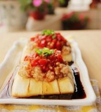 剁椒肉末蒸豆腐的做法