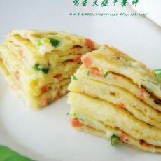 鸡蛋火腿早餐饼的做法