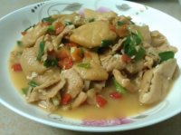 肉片焖油豆腐的做法