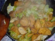 手撕包菜油豆腐的做法