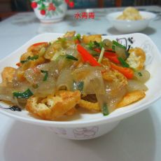 油豆腐丝炒粉皮的做法 油豆腐丝炒粉皮的做法