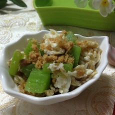 蛋白炒莴笋肉松的做法