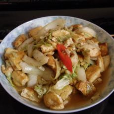 白菜丝烧豆腐的做法
