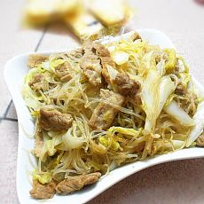 白菜瘦肉炒粉丝的做法 白菜瘦肉炒粉丝的做法