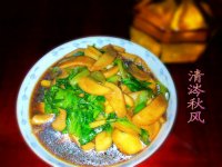 鲜贝露生菜鸡腿菇的做法