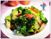 咸肉炒西兰花的做法