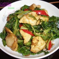 生菜炒豆火腿的做法