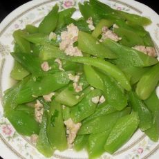莴笋炒肉末的做法