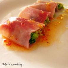 水晶西兰花火腿卷的做法 水晶西兰花火腿卷的做法