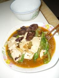 生菜猪血豆腐的做法