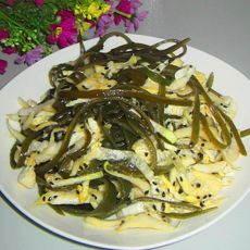 菜心拌海带的做法