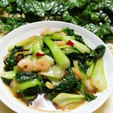 虾仁油菜的做法