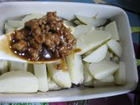 肉酱拌茄子土豆的做法