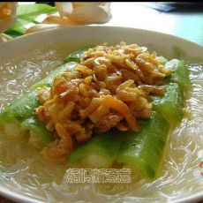 瑶柱虾仁蒸丝瓜的做法