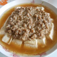 虾仁肉末蒸豆腐的做法