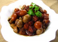 口蘑鹌鹑蛋烧肉的做法