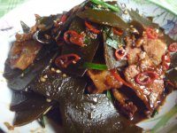 醋溜海带爆肉的做法