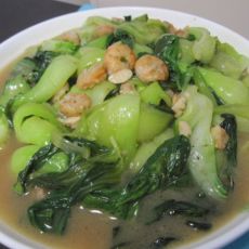 蒜香虾仁油菜的做法